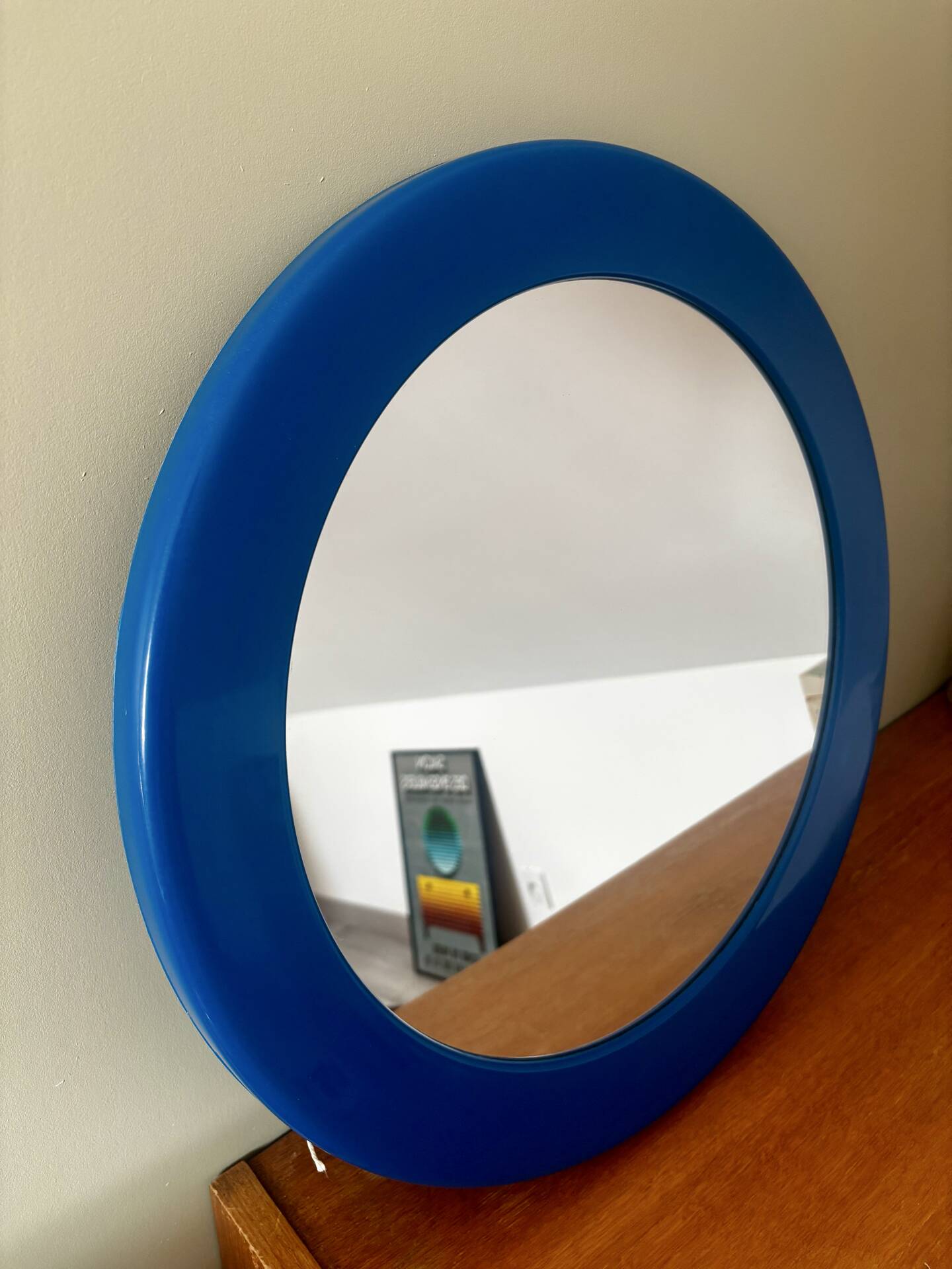 Miroir syla vintage bleu années 70 space age