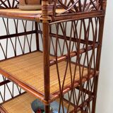 Vintage rattan bookshelf