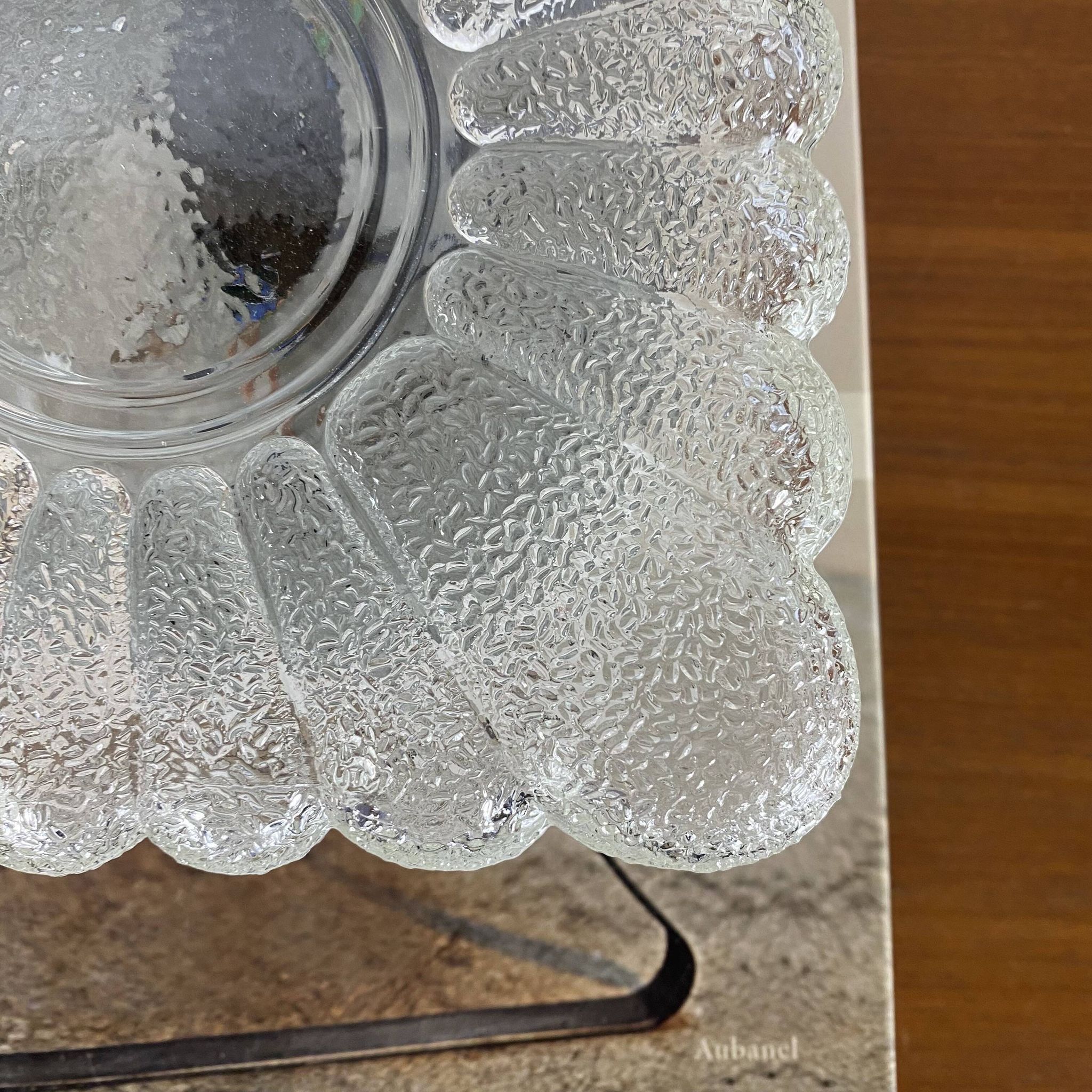 Vintage square wall lamp ceiling light with transparent glass flower.