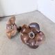 Pair of wooden flower wall lights from the 1970s.