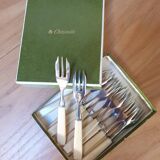 Christofle horn and stainless steel dessert forks