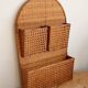 Étagère murale vintage rotin 3 compartiments - Rangement mural