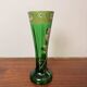Antique Legras vase – Emerald green glass with floral gold enamel – Art Nouveau