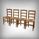 Set of 4 rush-seated chairs in cherry wood – late 19th century