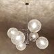 Suspension vintage Space Age en verre et chrome