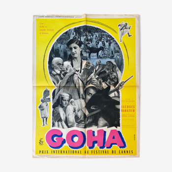 Affiche cinéma "Goha" Omar Sharif, Egypte 60x80cm 1958