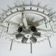 60's mid century doria ice glass light ceiling fixture with 32 glass tubes
