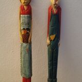 Lot wooden toys rabbits