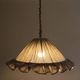 Suspension Emilia, pleated lampshade with frills, grey stripes.