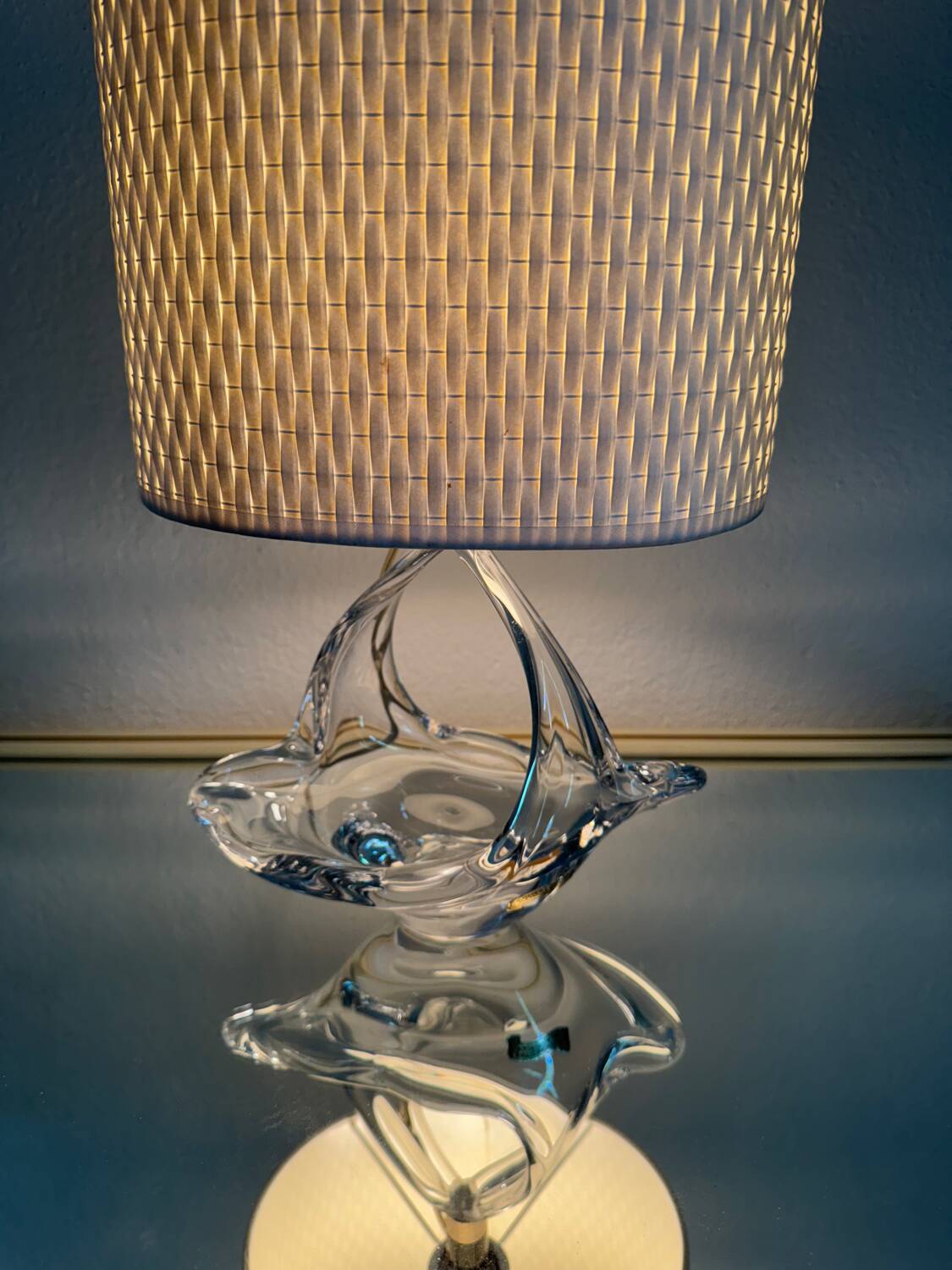 Lampe vide poche cristal années 60