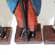 lot of three English soldiers in carved wood / vintage
