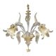Luxury Italian Clear and Gold-Leaf Wall Sconce R With Flowers and Leaves Mu
