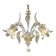 Luxury Italian Clear and Gold-Leaf Wall Sconce R With Flowers and Leaves Mu