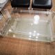 Italian travertine, perspex and glass coffee table, circa 1970