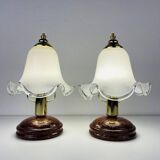 Vintage Italian table lamps in Murano glass, 1980s, set of 2.