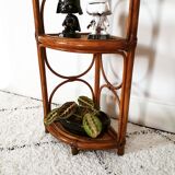 Vintage bamboo and rattan corner floor