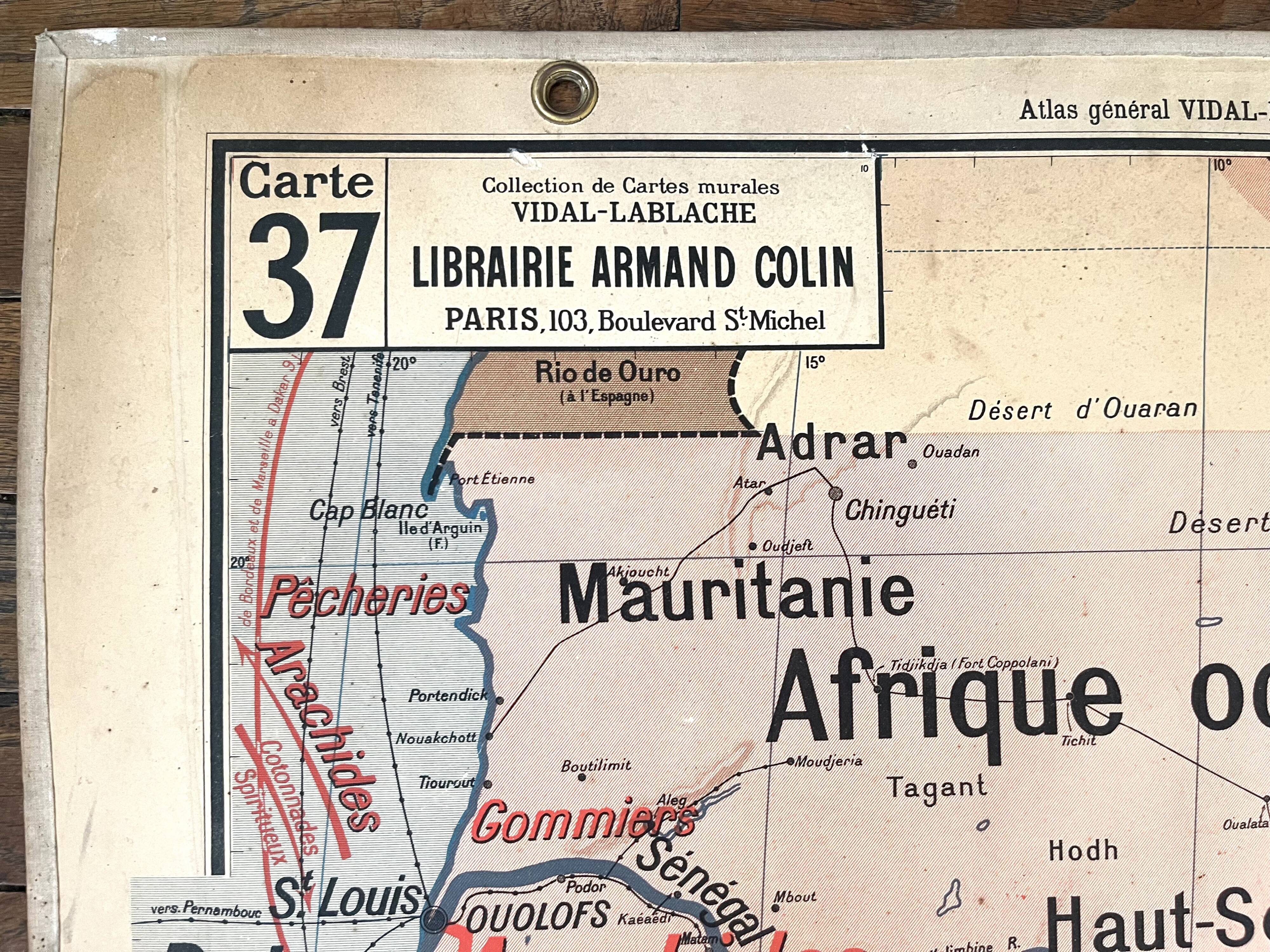 Old school map Vidal-Lablache 37, T10, 1914 - West Africa