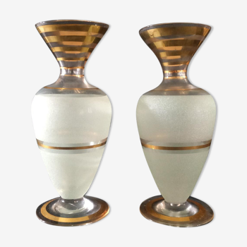 Pair of golden soliflores with fine gold