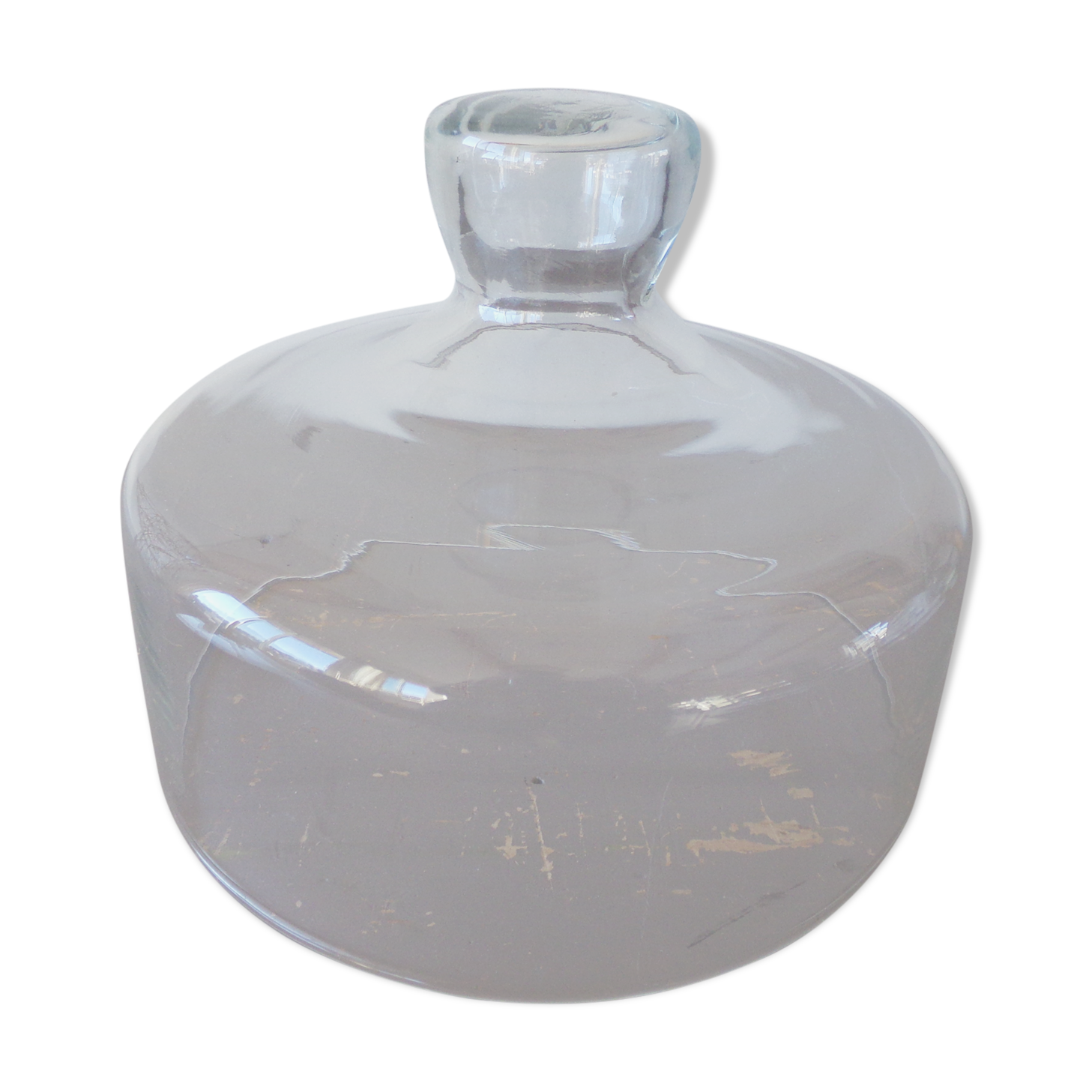 Large old thick glass bell