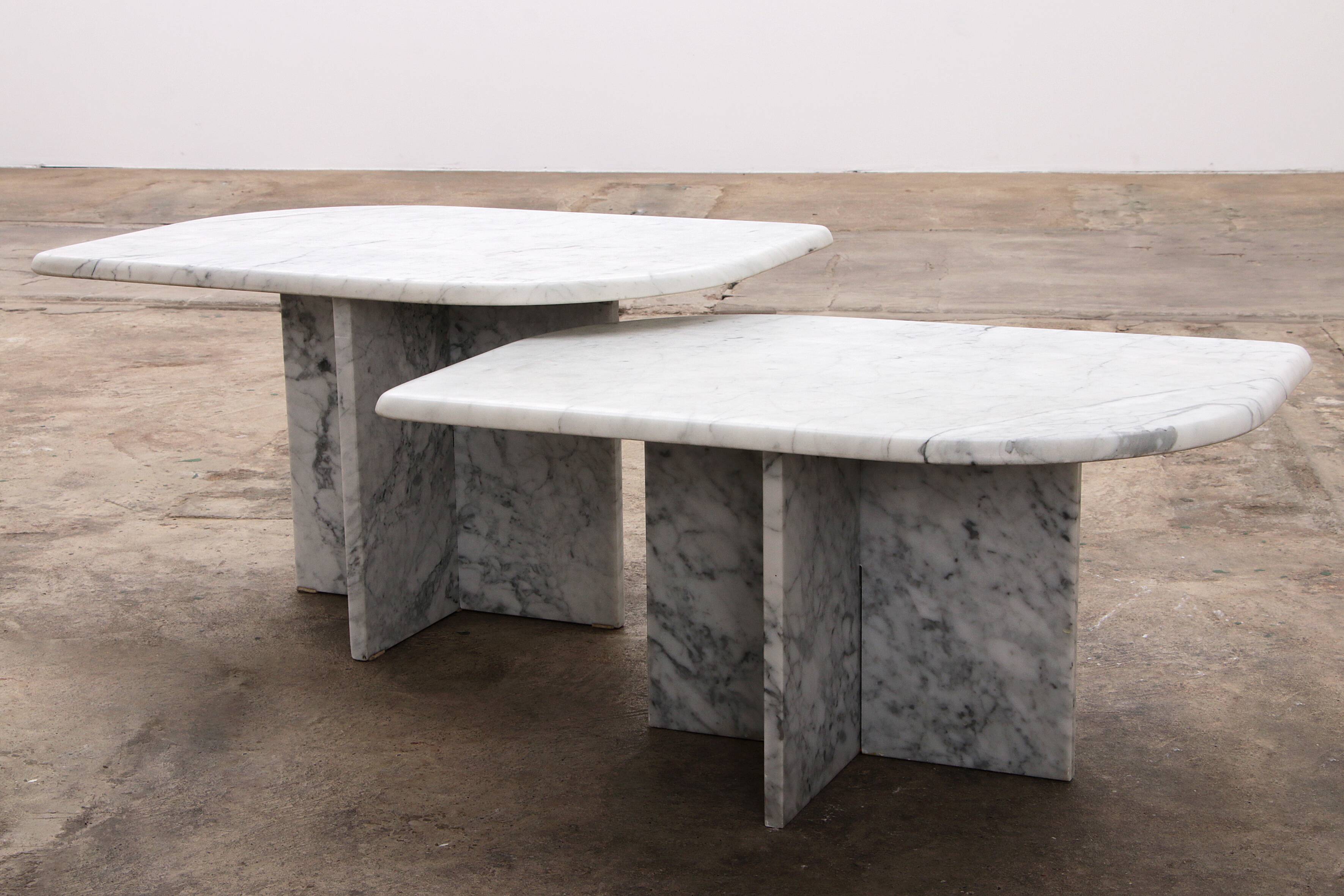 Set of Two Marble Tables - Italian Design, 1980s