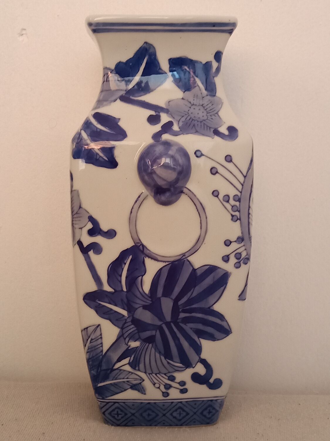 Asian style vase handmade floral decoration