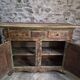 French rustic buffet in walnut, 18th century, 3 drawers and 2 doors.