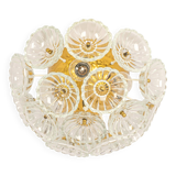 Sputnik ceiling light in floral glass and brass, Germany, 1960s.