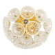 Sputnik ceiling light in floral glass and brass, Germany, 1960s.