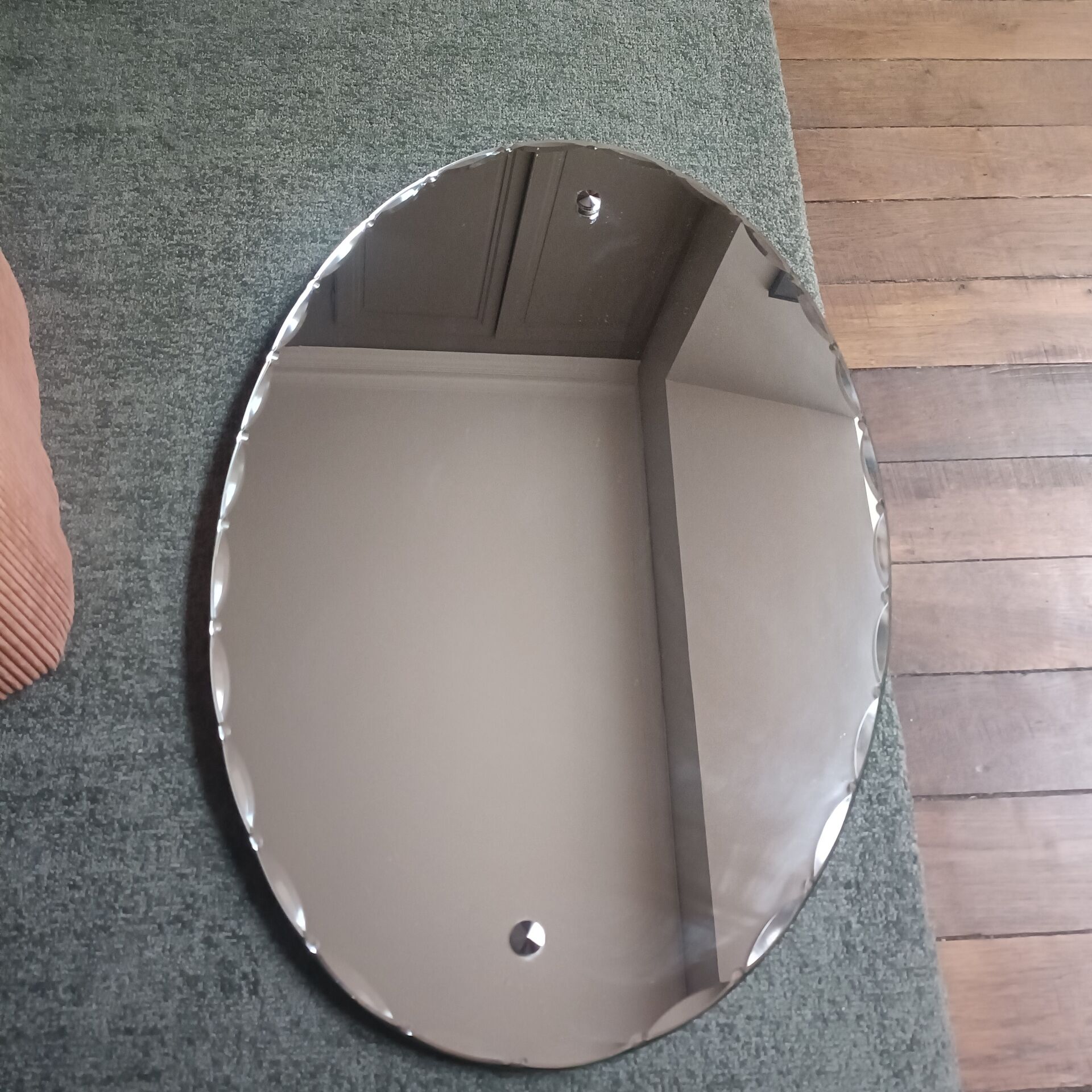 Miroir ovale biseauté Art Déco