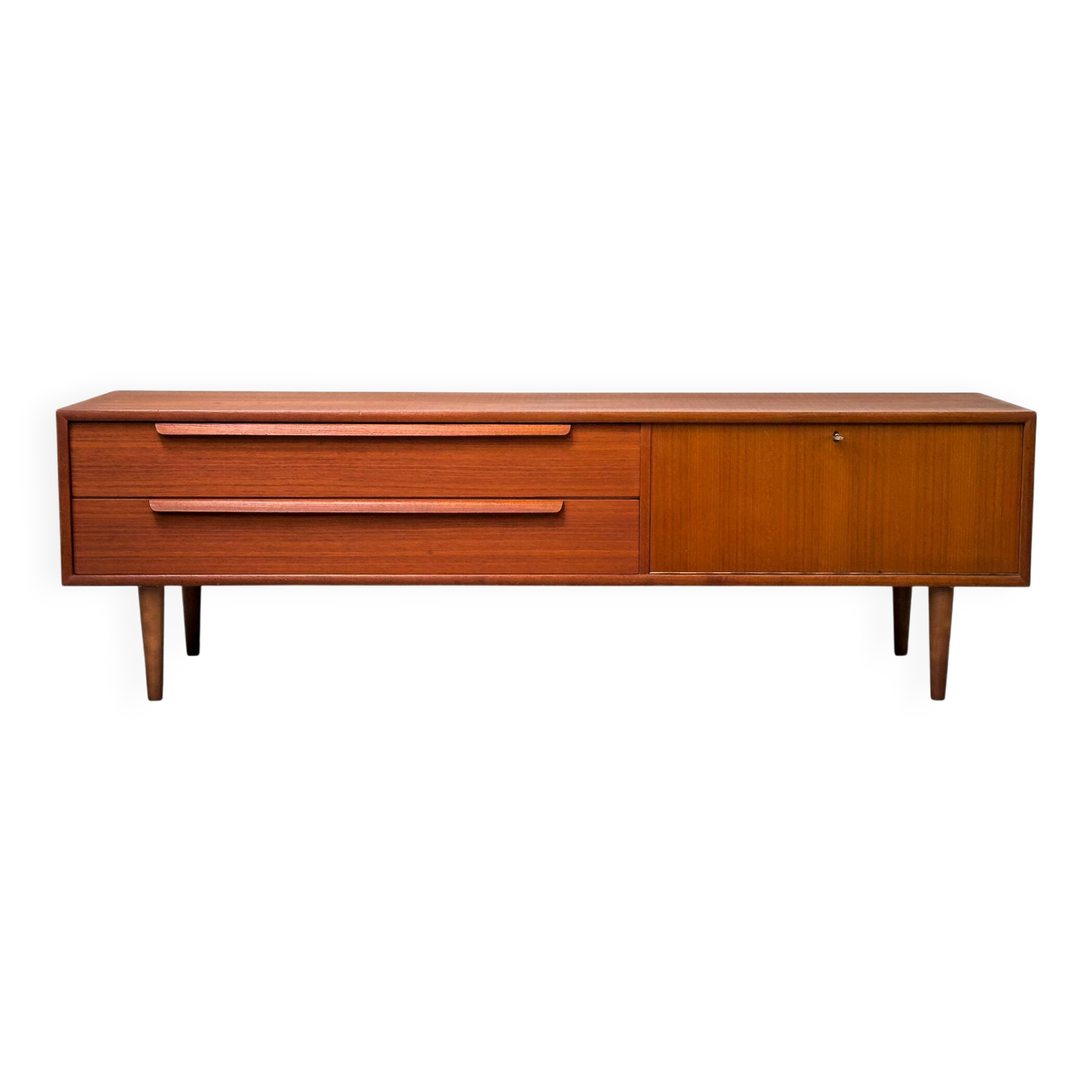 Teak lowboard with drawers from WK Möbel, 1960s