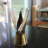 Service à orangeade vintage en verre décoré à l'or fin 1970