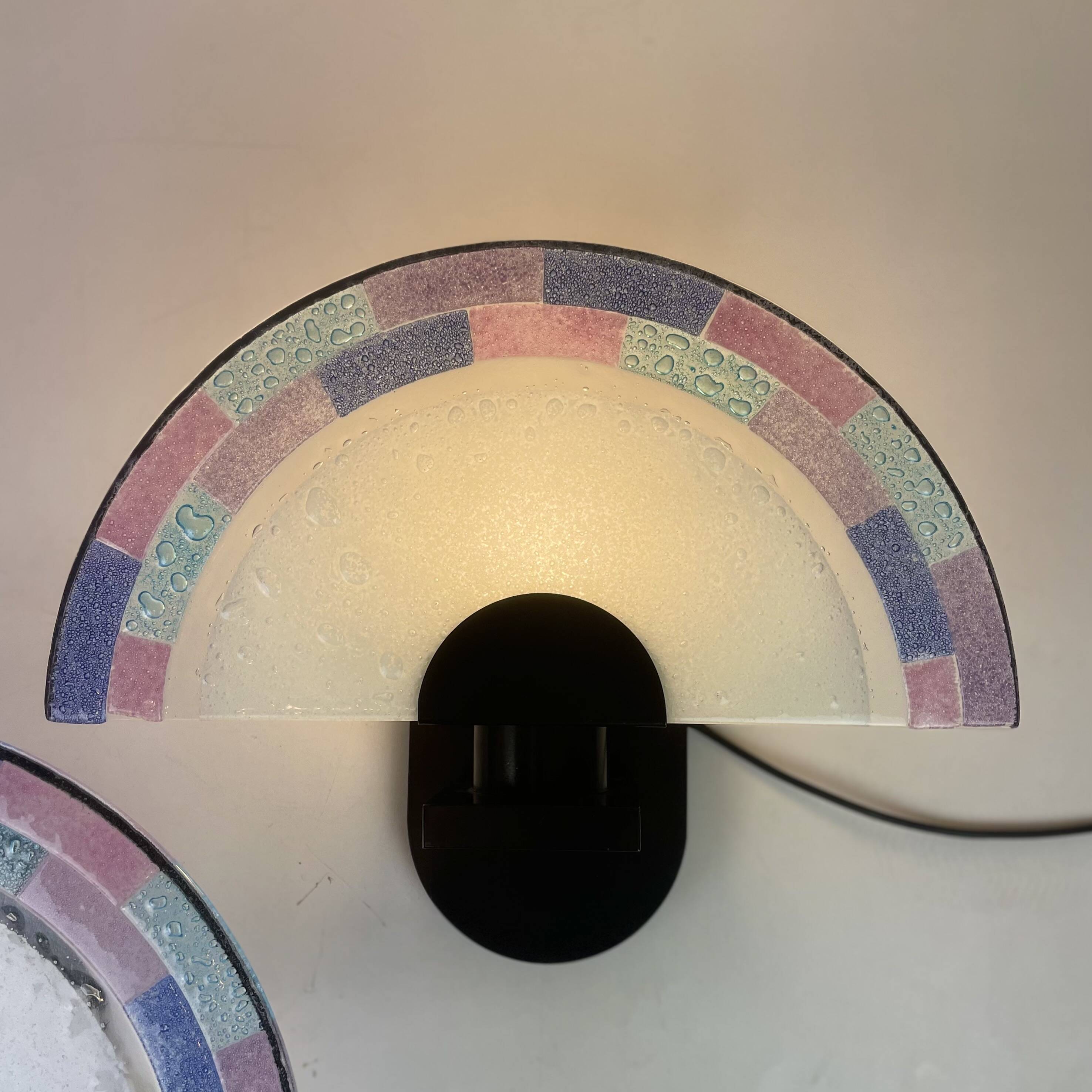 Pair of Post-Modern Murano Wall Sconces By Zonca, 1980s