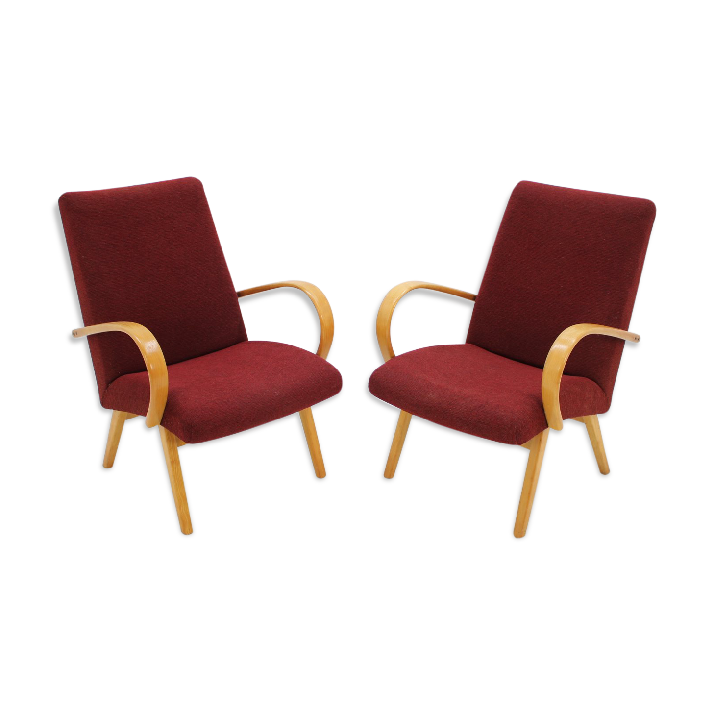 In style of Jindřich Halabala armchairs, 1960s