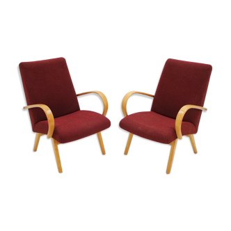 In style of Jindřich Halabala armchairs, 1960s