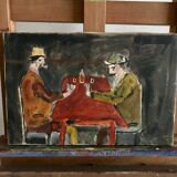 Small old table card players