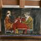 Small old table card players