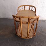 Vintage rattan serving trolley