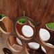 Wooden and brass bottle holder