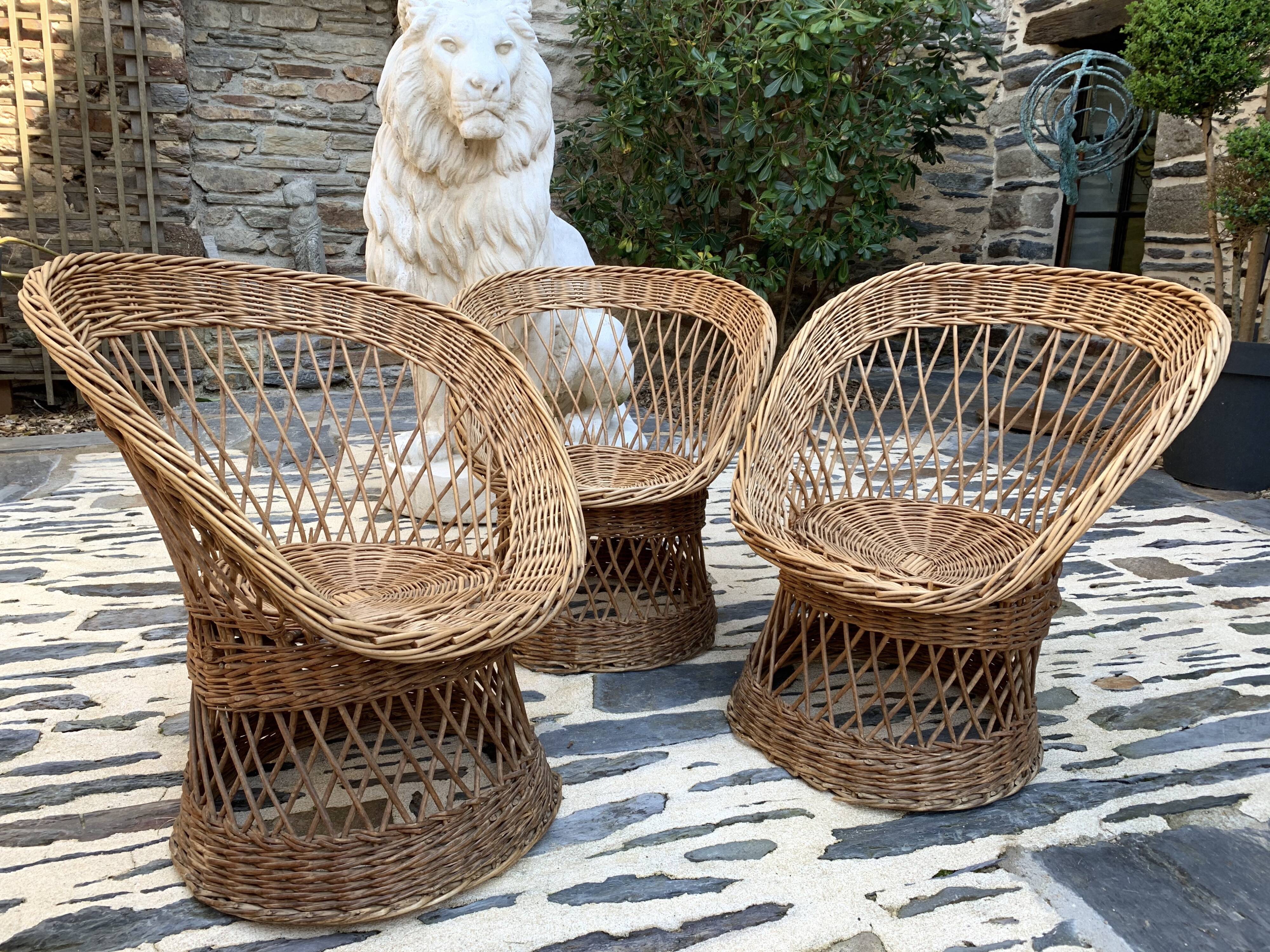 Garden lounge in rattan 1970