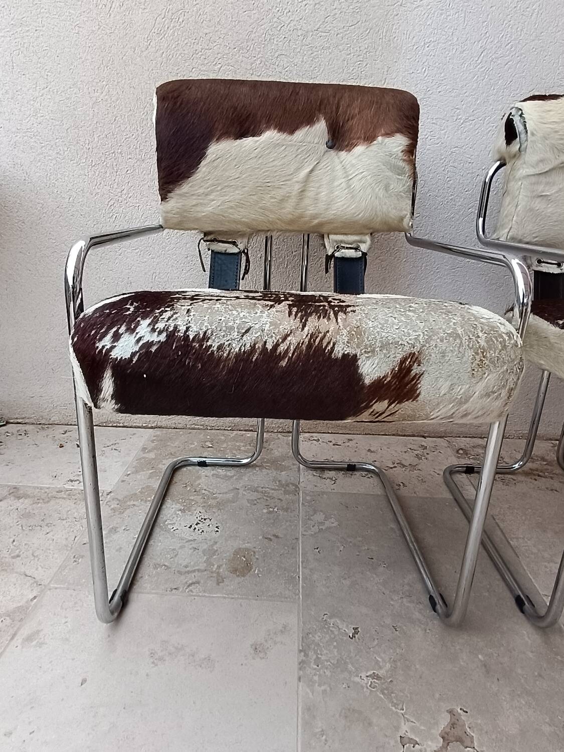 Set of 4 vintage Cucroma armchairs – Guido Faleschini – leather