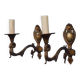 Vintage rams head French Bronze Wall Sconces wall lights C1930s Pair