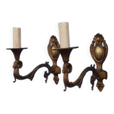 Vintage rams head French Bronze Wall Sconces wall lights C1930s Pair