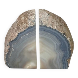 Paire de serre-livres en agate