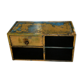Chevet table basse casier 1 tiroir ancien bureau bois teck