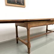 Grande table de ferme à rallonges en merisier massif - Années 1900