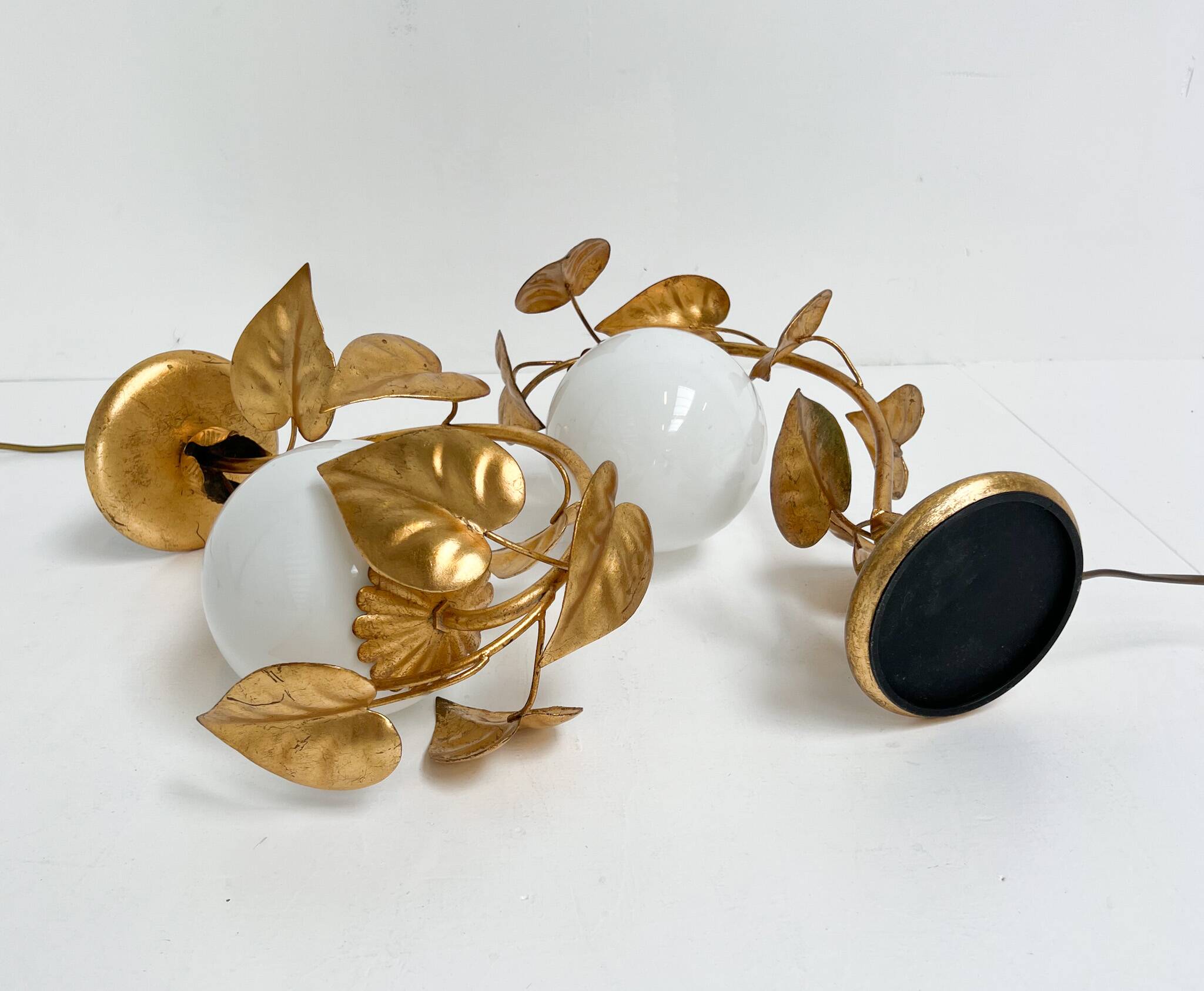 Ensemble de 2 lampes de table florentines d'Italie, années 1960