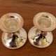 Pair of vintage silver metal candle holders