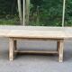 Extensible farmhouse dining table stripped in raw solid oak from the 1970s.