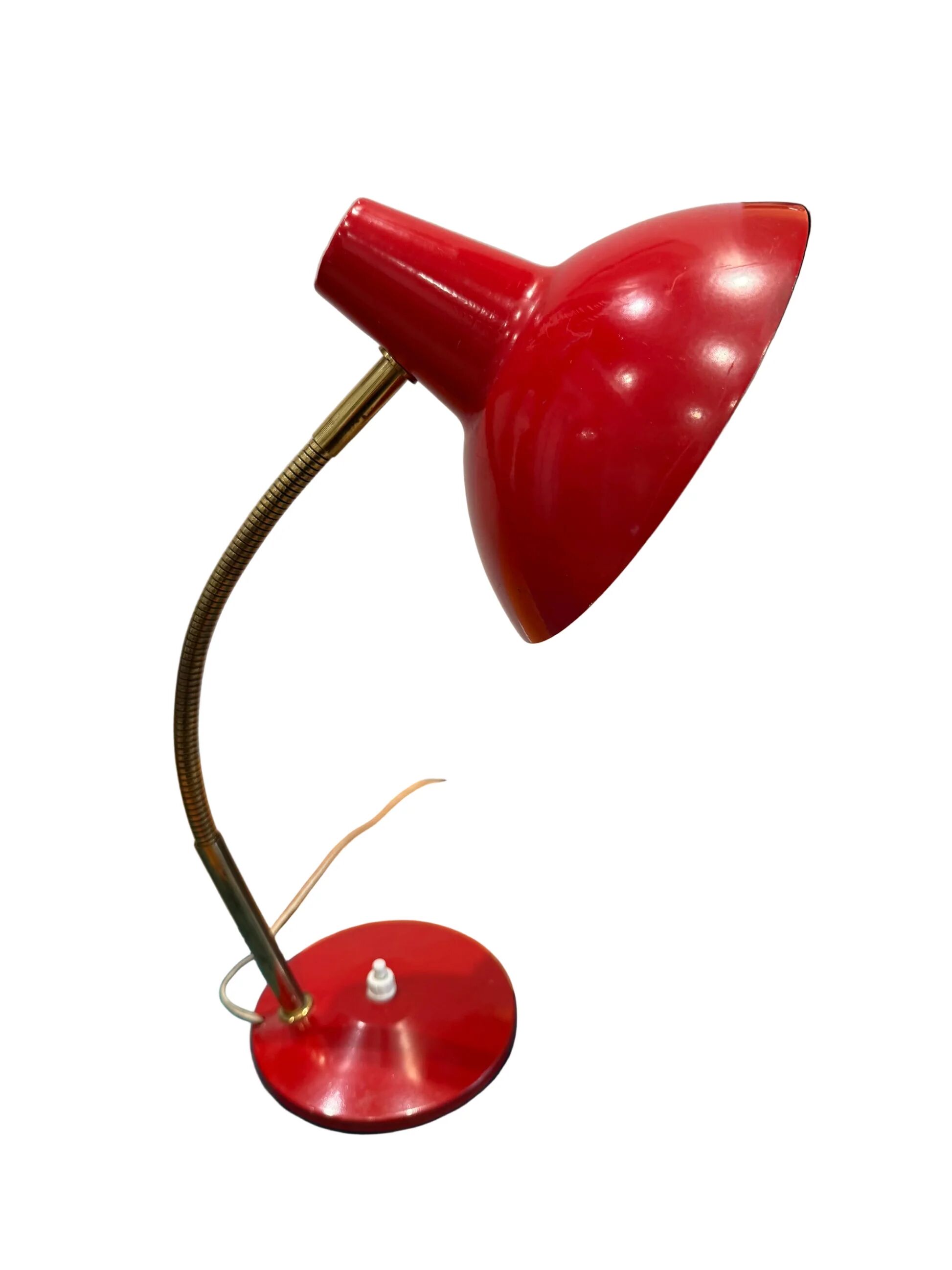 Vintage Aluminor red desk lamp – 1970s design