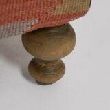 Small kilim ottomans with wooden legs, türkiye, set of 2